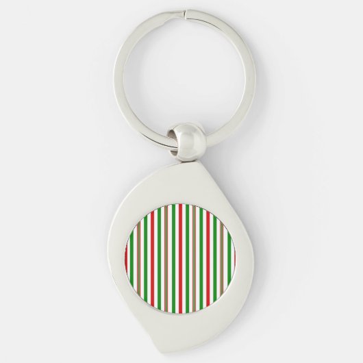 Kerst decoratieve strepen sleutelhanger (Voorkant)