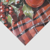 Kerst Decoupage Holly en Ornamenten Tissuepapier (Detail)
