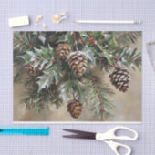 Kerst Decoupage Holly en Pinecones Tissuepapier (Craft)