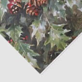 Kerst Decoupage Holly en Pinecones Tissuepapier (Detail)