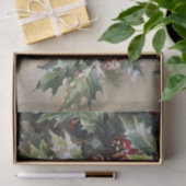 Kerst Decoupage Holly en Pinecones Tissuepapier (Geschenk)