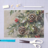 Kerst Decoupage Holly en Pinecones Tissuepapier (Craft)
