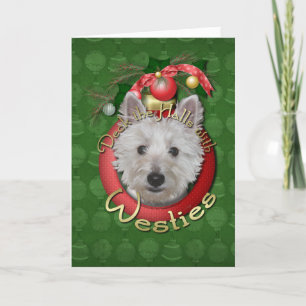 Kerst - Dek de zalen - Westies - Tank Feestdagen Kaart