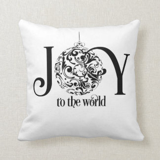 Kerst dek kussen met 'Joy to the world' opdruk