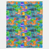 Kerst dennen en herten patroon fleece deken (Voorkant)