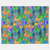 Kerst dennen en herten patroon fleece deken (Voorkant (Horizontaal))