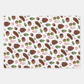 Kerst dennen kegels en takken Waterverf Inpakpapier Vel (Voorkant)