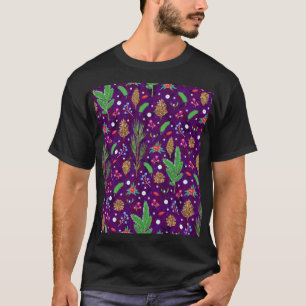 Kerst dennen kegels: feestelijk naadloos t-shirt