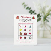 Kerst Design Scavenger Hunt Game Kaart (Staand voorkant)