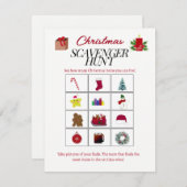 Kerst Design Scavenger Hunt Game Kaart (Voorkant / Achterkant)