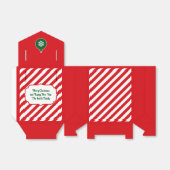 Kerst Diagonaal Rood en Wit Stripes Eenvoudig Bedankdoosjes (Uitgevouwen)