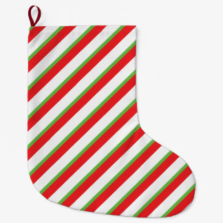 Kerst diagonale lijnen patroon Stocking Grote Kerstsok