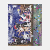 Kerst Dier Party Grappig Fleece Deken (Voorkant)
