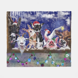 Kerst Dier Party Grappig Fleece Deken