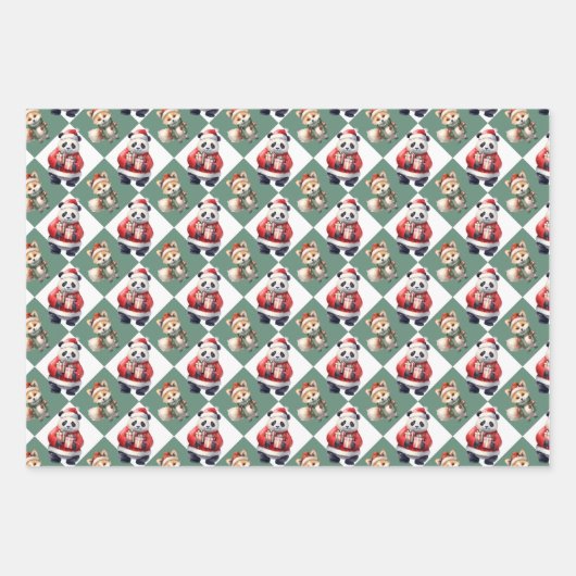 Kerst Dieren Wrapping Paper Set (Voorkant 3)