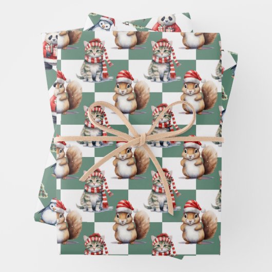 Kerst Dieren Wrapping Paper Set (In situ)