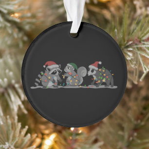 Kerst Dieren Xmas Dwaas Wasbeer Opossum Eekhoorn Ornament