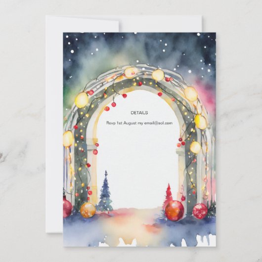 Kerst Diner Uitnodiging Feestelijk Feest (Achterkant)