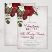 Kerst Diner Vakantie Party uitnodiging (Voorkant / Achterkant)