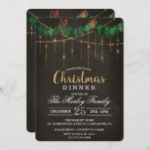 Kerst Diner Vakantie Party uitnodiging (Voorkant / Achterkant)