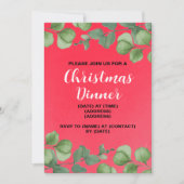 Kerst Dinner Invitation, bewerkbare Sjabloon Kaart (Voorkant)