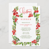 Kerst Dinner Party Kaart (Voorkant / Achterkant)