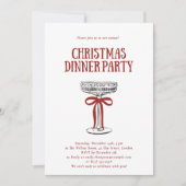 Kerst Dinner Party Uitnodiging (Voorkant)