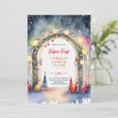 Kerst Dinner Uitnodiging Festijn (Staand voorkant)