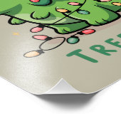 Kerst Dinosaur Light Party Funny Tree Rex Foto Afdruk (Hoek)