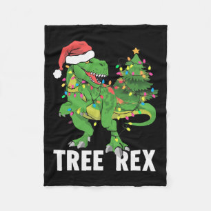 Kerst Dinosaur Tree Rex Xmas Trex Pyjama Mannen Fleece Deken