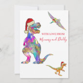 Kerst Dinosaurus Custom Foto Feestdagenkaart (Achterkant)