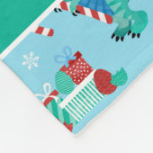 Kerst Dinosaurus Kinder Fun Holiday gepersonalisee Fleece Deken (Hoek)