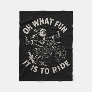 Kerst Dirt Bike Sinterklaas Motocross Geboren om t Fleece Deken