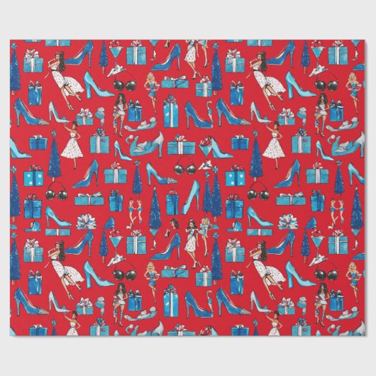 Kerst diva inpakpapier (Vlak)
