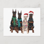 Kerst Dobermann Liefhebber Hond Moeder Vakantie  Feestdagenkaart (Voorkant)