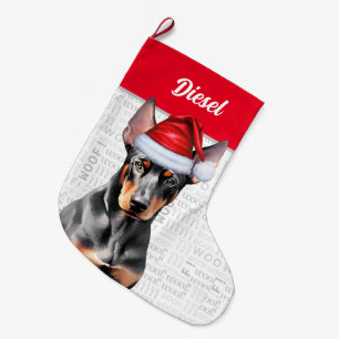 Kerst Dobermann Pinscher Kerstman met de naam van Grote Kerstsok