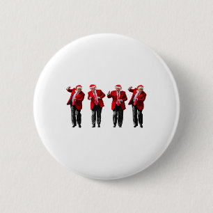 Kerst Donald Trump President 2024 Dancing Funn Ronde Button 5,7 Cm