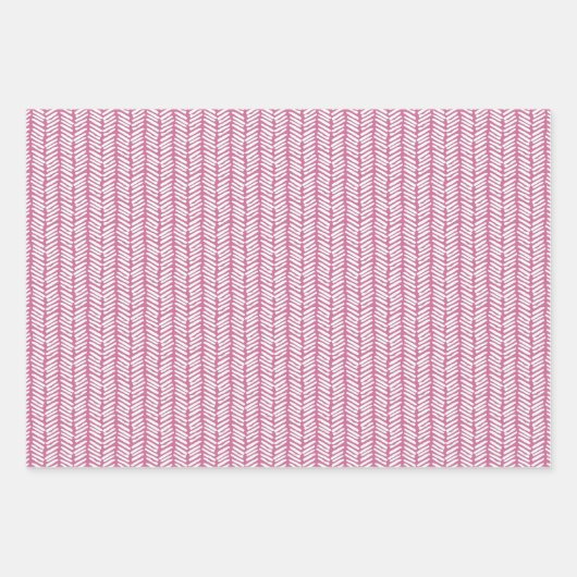 Kerst Donker Mauve Taupe Licht Blush Roze Zigzag Inpakpapier Vel (Voorkant 2)