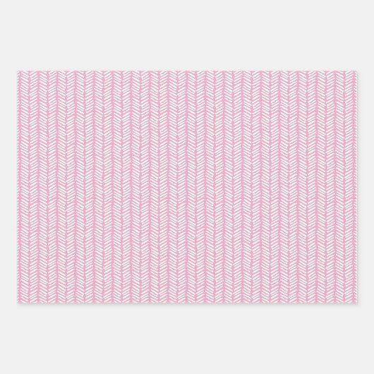 Kerst Donker Mauve Taupe Licht Blush Roze Zigzag Inpakpapier Vel (Voorkant)