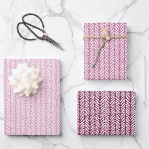 Kerst Donker Mauve Taupe Licht Blush Roze Zigzag Inpakpapier Vel