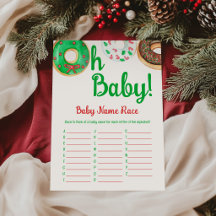 Kerst Donut Baby Shower Baby Naam Wedstrijd Spel