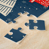 Kerst doodle bomen, naadloos winterpatroon. legpuzzel (Zijkant)