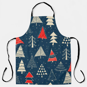 Kerst doodle bomen, naadloos winterpatroon. schort
