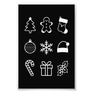Kerst Doodle Gingerbread Tree Snoep Xmas Foto Afdruk