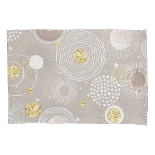 Kerst doodles: gouden folie achtergrond. kussensloop