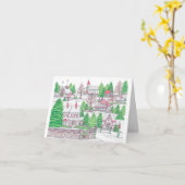 Kerst Dorp Kaart (Gele Bloem)