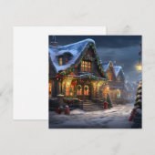 Kerst dorp vakantie wenskaart feestdagenkaart (Voorkant / Achterkant)