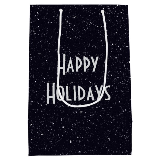 Kerst downhill skiër in het maanlicht medium cadeauzakje (Achterkant)