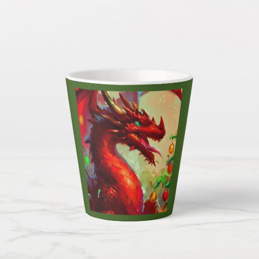 Kerst Dragon 1 Latte Mok (Voorkant)