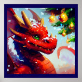 Kerst Dragon 2 Poster (Voorkant)